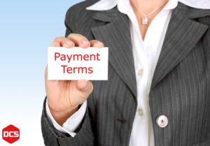 Payment Terms written on card